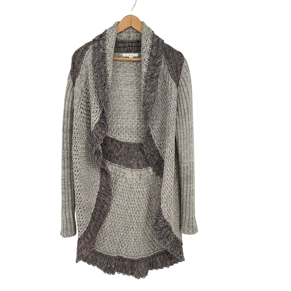 CAbi Cocoon Cardigan Style 910‎ Gray Knit Open Front Sweater Jacket Medium
